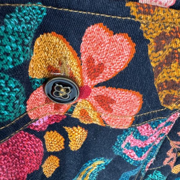 Farm Rio Women's Multicolor Floral Print Oversized Canvas Jacket Size Large - Picture 8 of 11